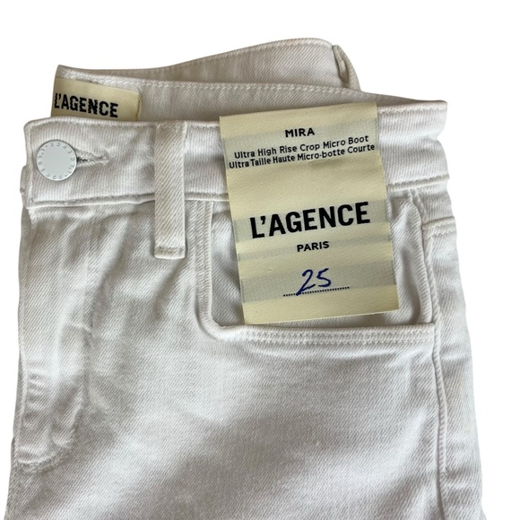 NEW L'AGENCE mira cropped bootcut jean in BLANC Size 25 - Picture 4 of 12